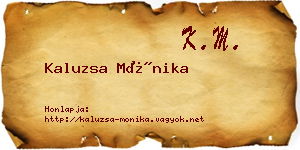 Kaluzsa Mónika névjegykártya