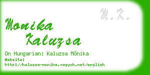 monika kaluzsa business card